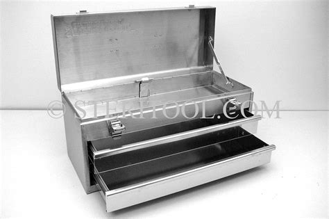 metal 2 drawer tool box|stainless steel portable tool box.